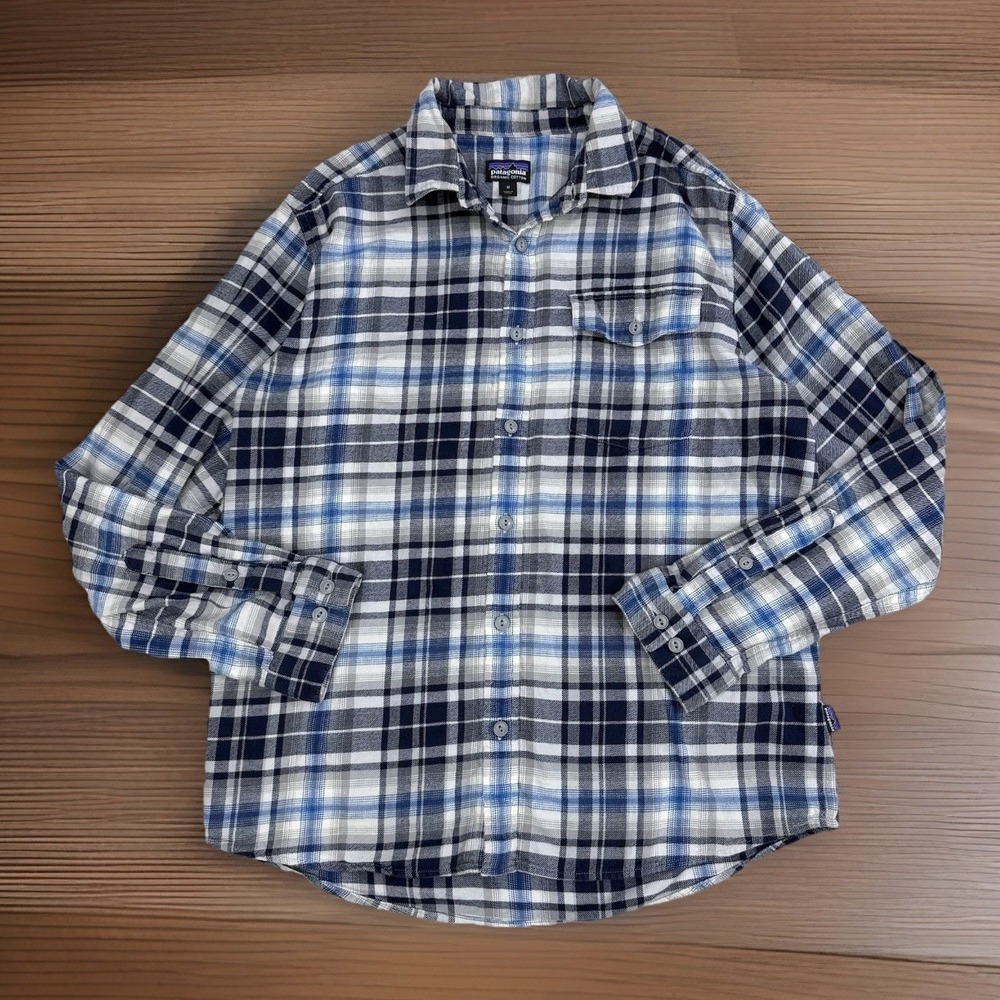 Patagonia‎ Lightweight Fjord Flannel Shirt Mens M Blue Plaid 54020 $89